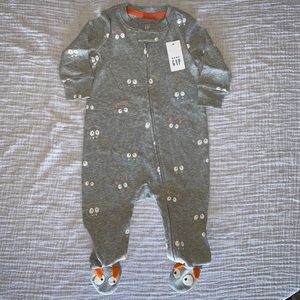 Gap new baby footed cotton pjs monster print
